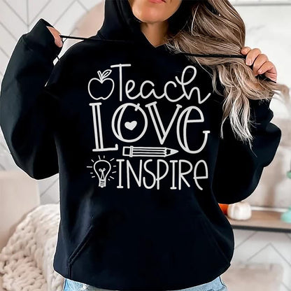 Best Teacher Shirt, Funny Teacher UnisexT-Shirt/Hoodie/Sweatshirt HLT00 - Teacher Shirts Teach Love Inspire Retro Back to School Tees T Shirts for Men and Women