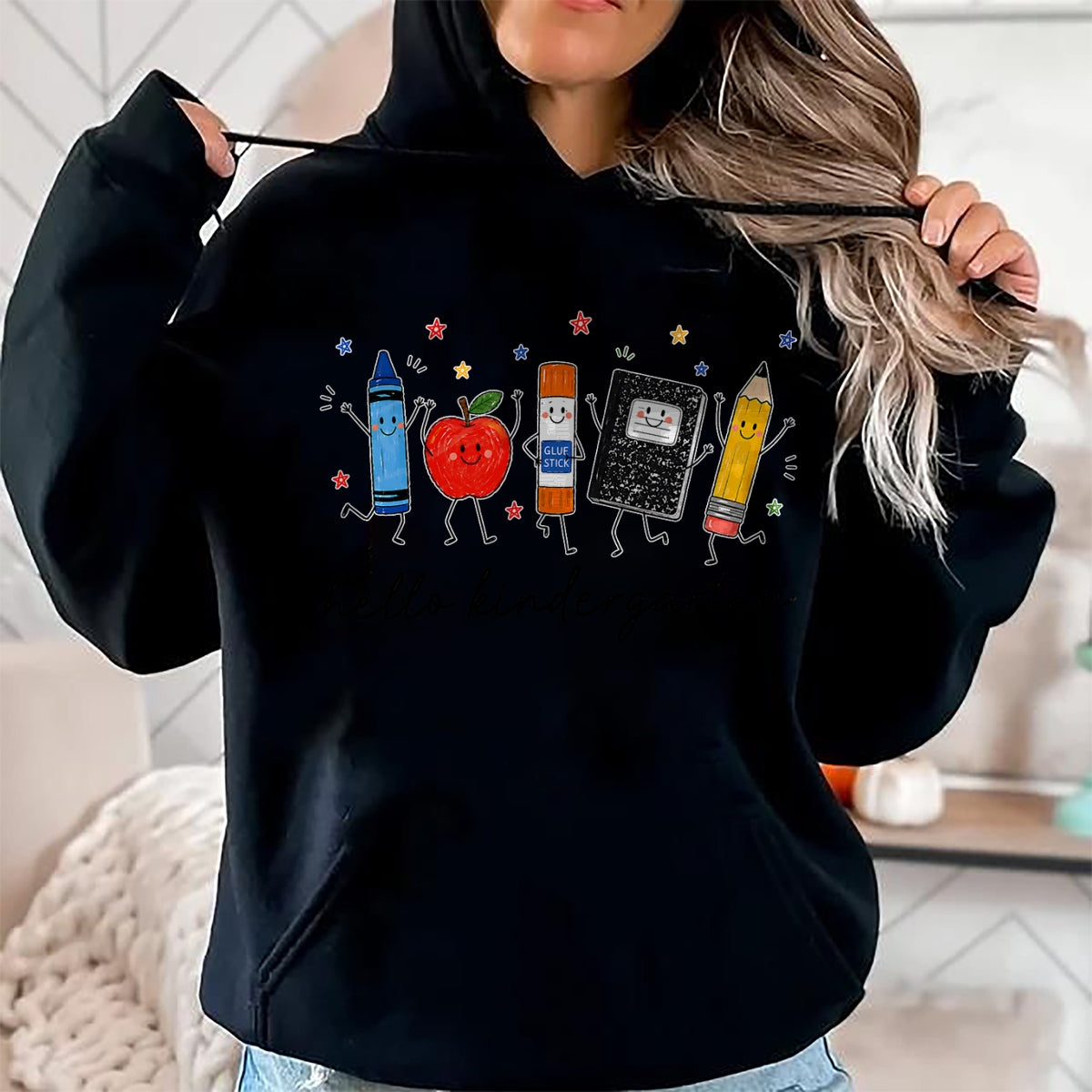 Best Teacher Shirt, Funny Teacher UnisexT-Shirt/Hoodie/Sweatshirt HLT00 - Back to School Teachers Doodles Crayon Hello Kindergarten T-Shirt