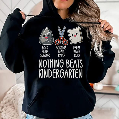Best Teacher Shirt, Funny Teacher UnisexT-Shirt/Hoodie/Sweatshirt HLT00 - Nothing Beats Kindergarten Funny Back to School Kid Teacher T-Shirt