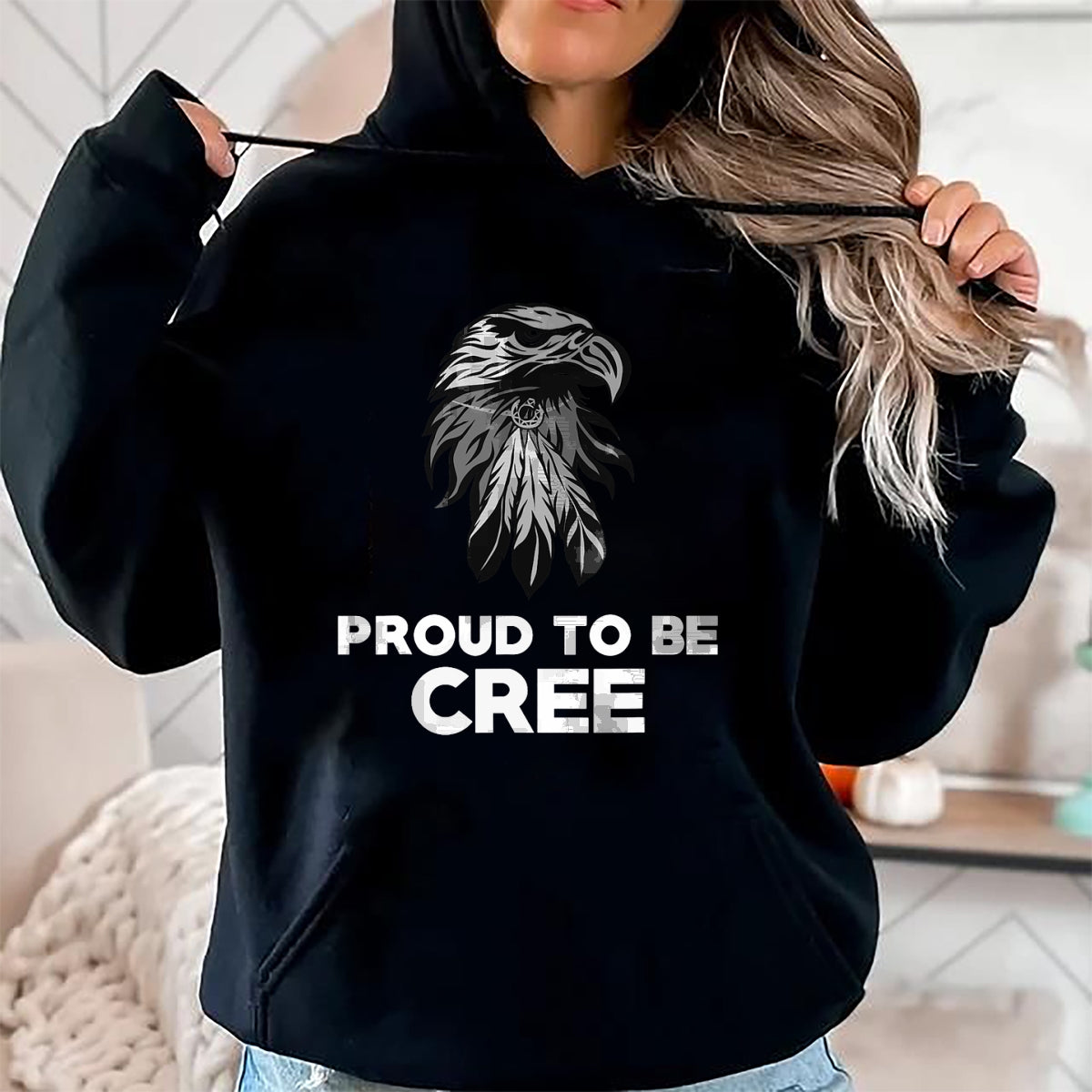 Native American T-Shirts, Vintage Native American Unisex T-Shirt/Hoodie/Sweatshirt HLT00 - Proud To Be Potawatomi Native American Pride Headdress T-Shirt