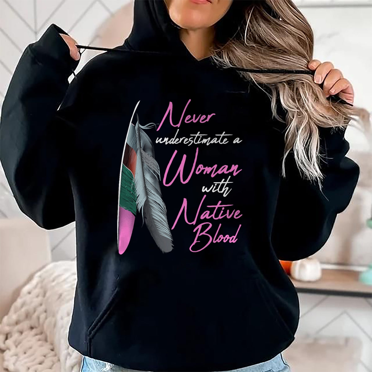 Native American T-Shirts, Vintage Native American Unisex T-Shirt/Hoodie/Sweatshirt HLT00 - Native American Indian A Woman With Native Blood T-Shirt (1)