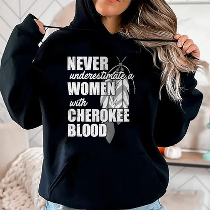 Native American T-Shirts, Vintage Native American Unisex T-Shirt/Hoodie/Sweatshirt HLT00 - American Flag - Cool Cherokee Blood Women Funny Native American Gift For Her T-Shirt (1)