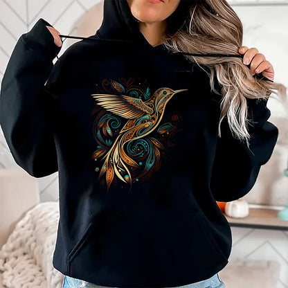 Native American T-Shirts, Vintage Native American Unisex T-Shirt/Hoodie/Sweatshirt HLT00 - Hummingbird Native American Indian Northwest Tribal Graphic T-Shirt