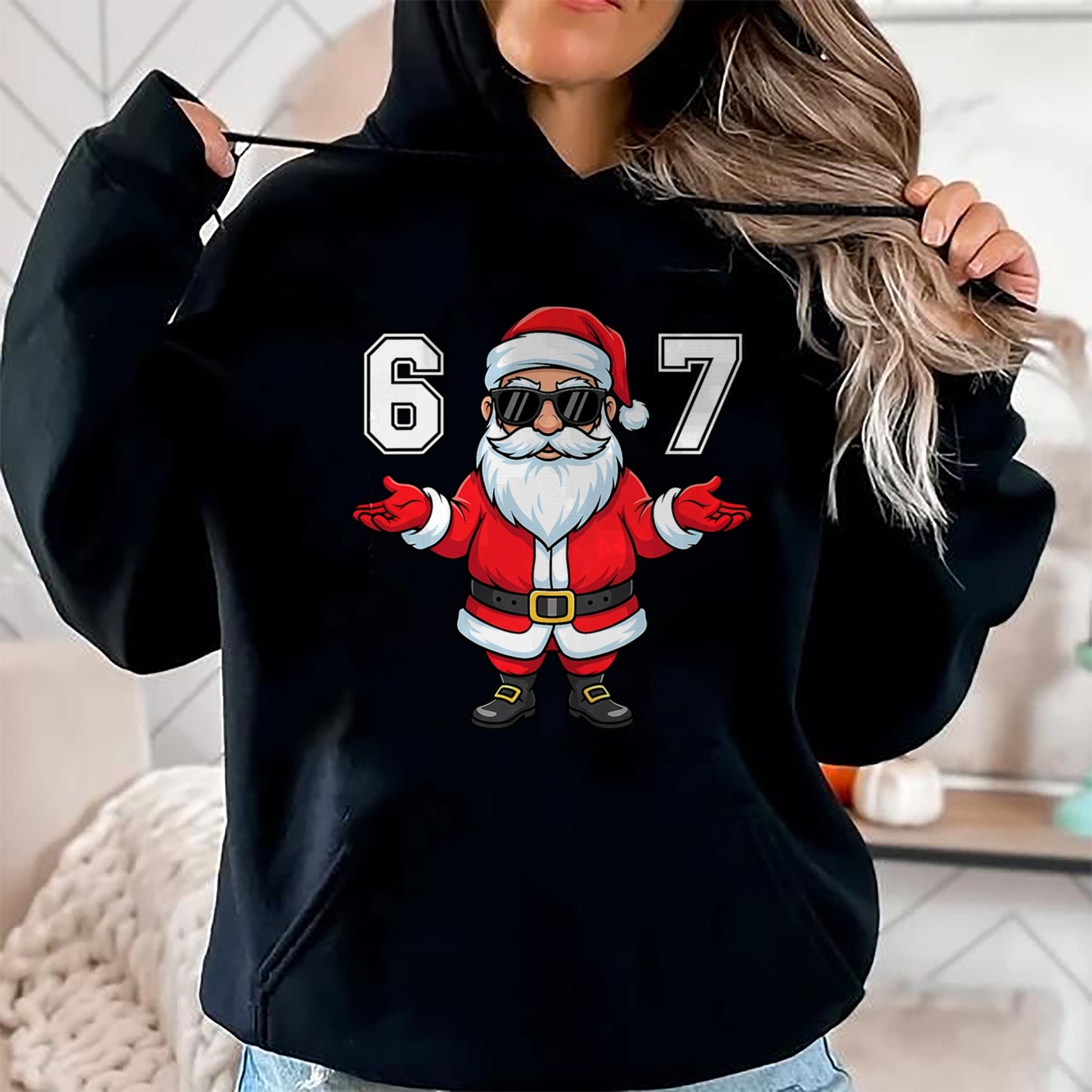 67 Meme Six Seven 6 7 Funny Santa Matching Xmas 67 Christmas T-Shirt - Christmas Unisex T-Shirt/Hoodie/Sweatshirt - HNDS00 (Copy)