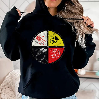 Native American T-Shirts, Vintage Native American Unisex T-Shirt/Hoodie/Sweatshirt HLT00 - Native American Medicine Wheel T-Shirt (1)