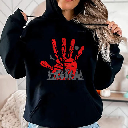 Native American T-Shirts, Vintage Native American Unisex T-Shirt/Hoodie/Sweatshirt HLT00 - Native American Indigenous Red Hand Indian Blood Themed T-Shirt (23)