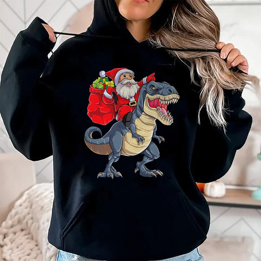 Dinosaur T rex Christmas Santa Boys Men Girls Xmas Squad T-Shirt - Christmas Unisex T-Shirt/Hoodie/Sweatshirt - HNDS00