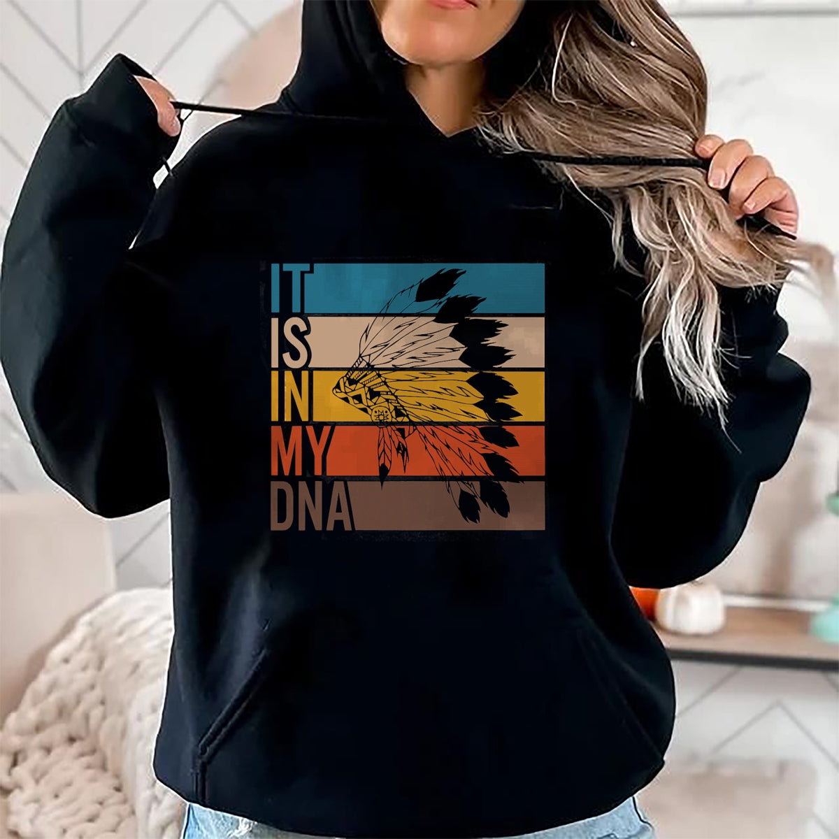 Native American T-Shirts, Vintage Native American Unisex T-Shirt/Hoodie/Sweatshirt HLT00 - It's In My DNA Retro Vintage Heritage Native American Indian T-Shirt (1)