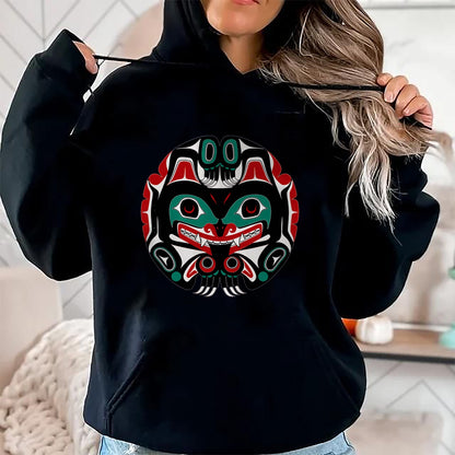 Native American T-Shirts, Vintage Native American Unisex T-Shirt/Hoodie/Sweatshirt HLT00 - Alaska Native American Art Tlingit Eagle Tribal Bear Clan T-Shirt (1)