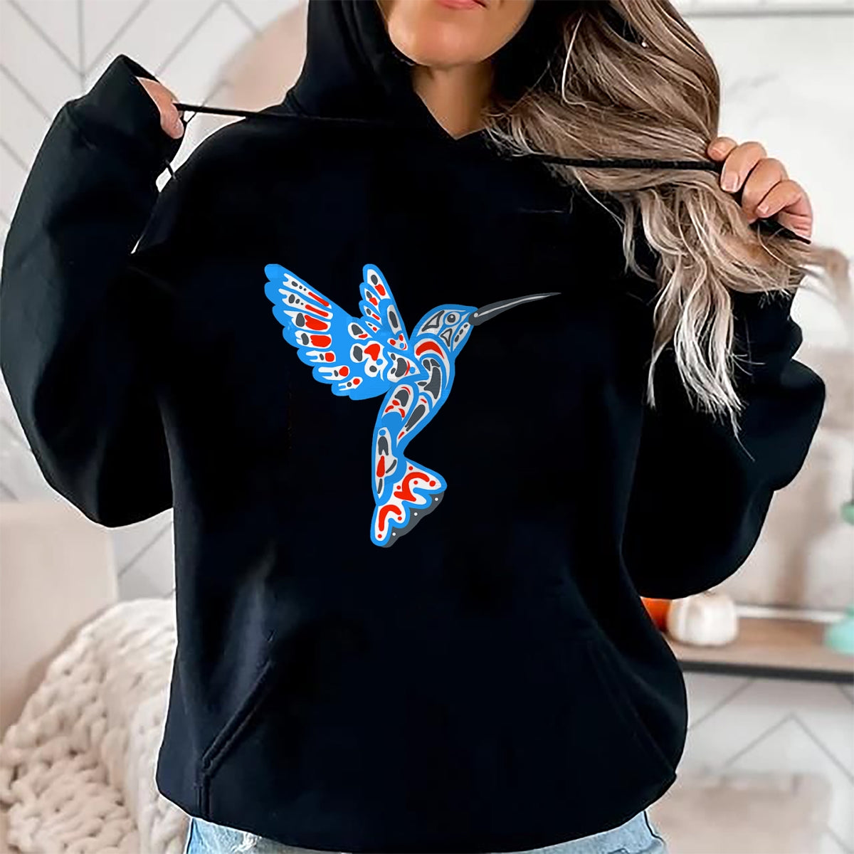 Native American T-Shirts, Vintage Native American Unisex T-Shirt/Hoodie/Sweatshirt HLT00 - Hummingbird Native American Indian Tribal Graphic T-Shirt