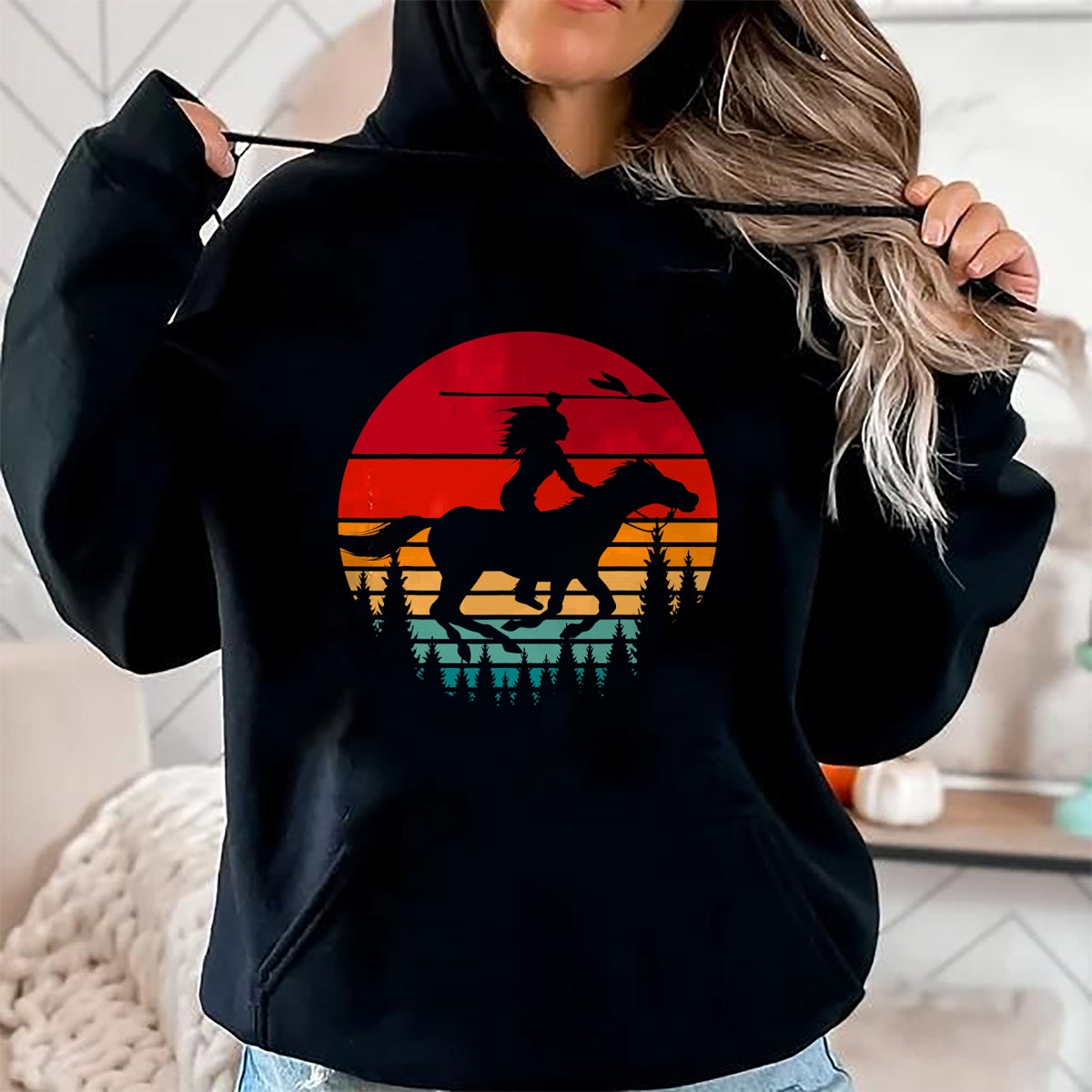 Native American T-Shirts, Vintage Native American Unisex T-Shirt/Hoodie/Sweatshirt HLT00 - Retro Native American Bear Artwork Native American Heritage T-Shirt (1)