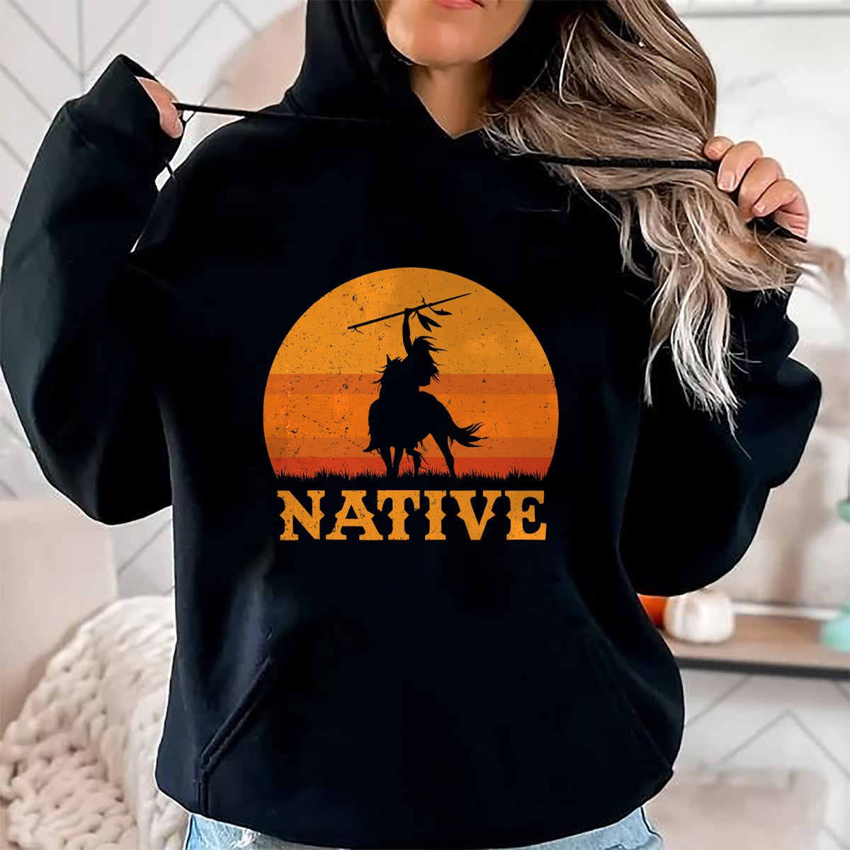 Native American T-Shirts, Vintage Native American Unisex T-Shirt/Hoodie/Sweatshirt HLT00 - Northwest Native American Knight Pride Mountain Warrior T-Shirt (1)