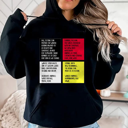 Native American T-Shirts, Vintage Native American Unisex T-Shirt/Hoodie/Sweatshirt HLT00 - Native American Indian Words Cultural Medicine Wheel T-Shirt