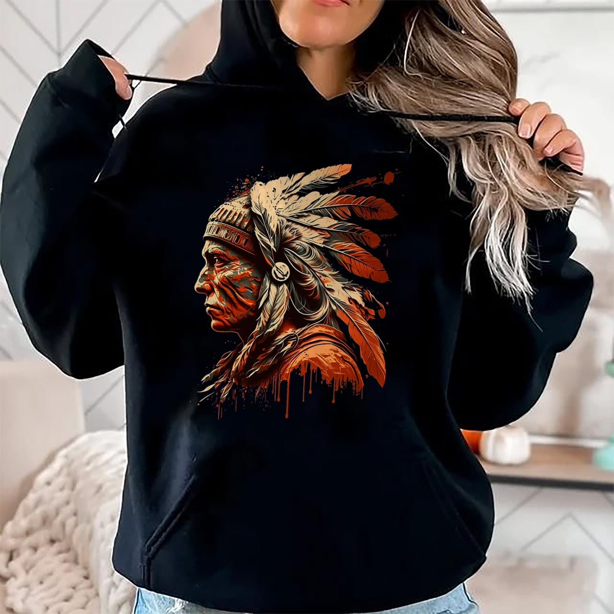 Native American T-Shirts, Vintage Native American Unisex T-Shirt/Hoodie/Sweatshirt HLT00 - Native American Heritage Indigenous Indian Chief T-Shirt (1)