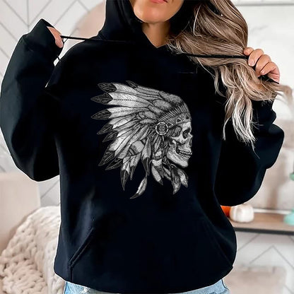 Native American T-Shirts, Vintage Native American Unisex T-Shirt/Hoodie/Sweatshirt HLT00 - American Flag - American Motorcycle Skull Native Indian Eagle Chief Vintage T-Shirt (1)
