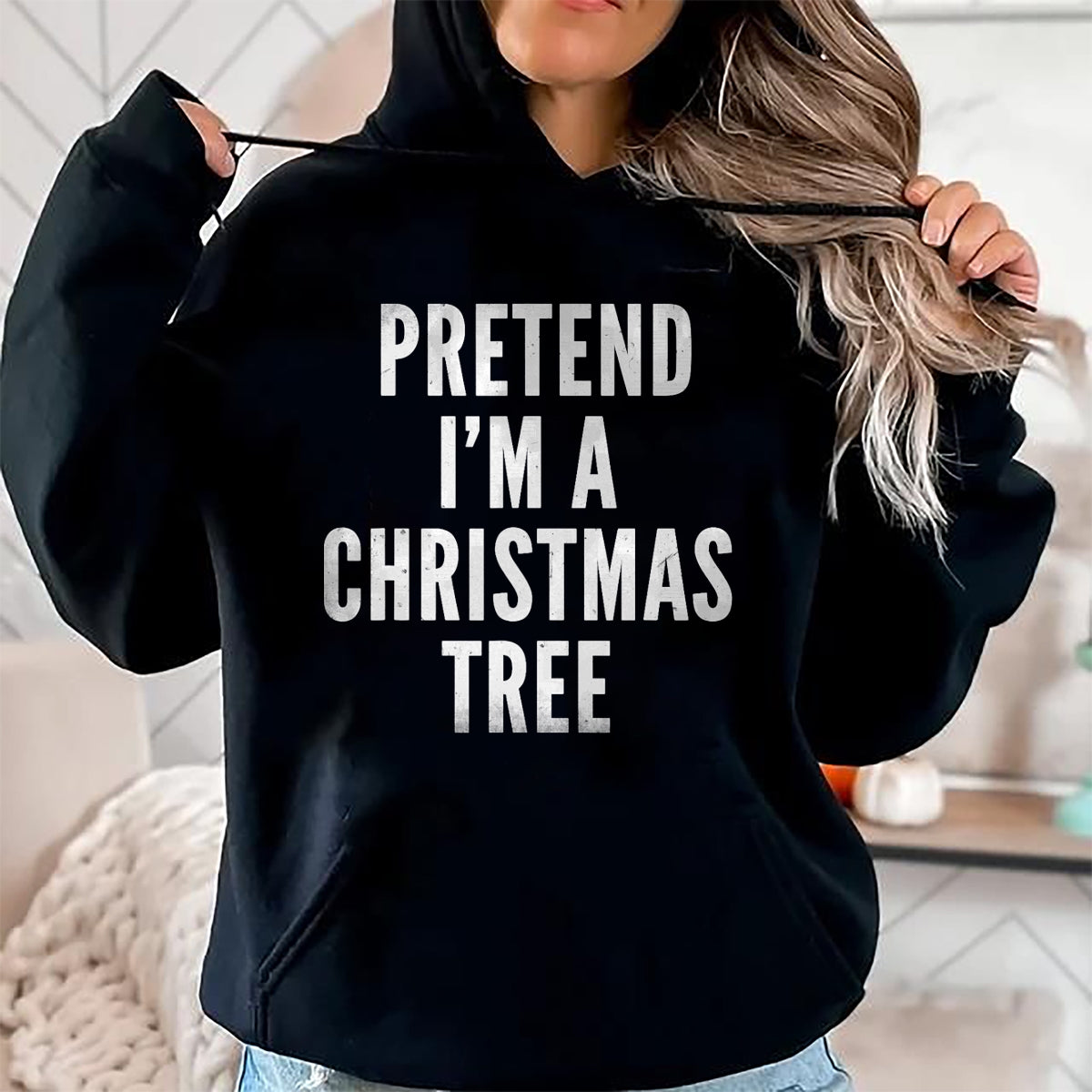 Funny Pretend Im A Christmas Tree Adult Christmas Costume T-Shirt - Christmas Unisex T-Shirt/Hoodie/Sweatshirt - HNDS00