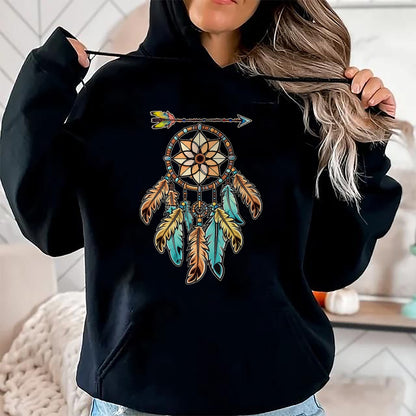 Native American T-Shirts, Vintage Native American Unisex T-Shirt/Hoodie/Sweatshirt HLT00 - Dream Catcher White Buffalo Native American Boho vibe T-Shirt