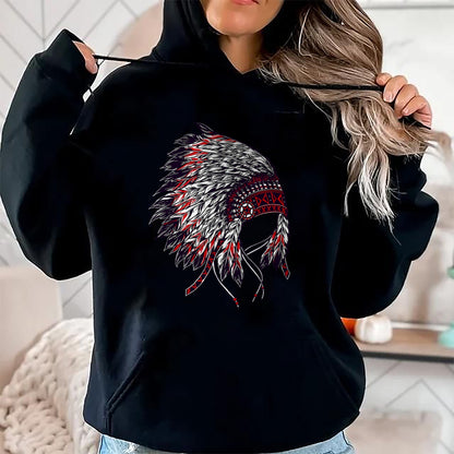 Native American T-Shirts, Vintage Native American Unisex T-Shirt/Hoodie/Sweatshirt HLT00 - Indian Headdress - Native American Roots Indigenous T-Shirt