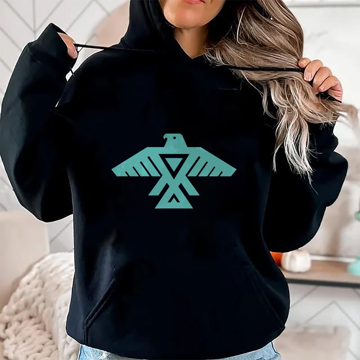 Native American T-Shirts, Vintage Native American Unisex T-Shirt/Hoodie/Sweatshirt HLT00 - Native American Thunderbird Funny Tribal Art Gift Men Women T-Shirt (2)