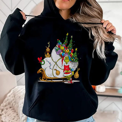 Dr. Seuss Grinch Sleigh T-Shirt - Christmas Unisex T-Shirt/Hoodie/Sweatshirt - HNDS00