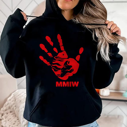 Native American T-Shirts, Vintage Native American Unisex T-Shirt/Hoodie/Sweatshirt HLT00 - MMIW Red Hand Indigenous Native American MMIW Awareness T-Shirt (1)