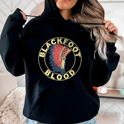 Native American T-Shirts, Vintage Native American Unisex T-Shirt/Hoodie/Sweatshirt HLT00 - American Flag - Blackfoot Blood Native American Headdress Blackfoot Tribe T-Shirt