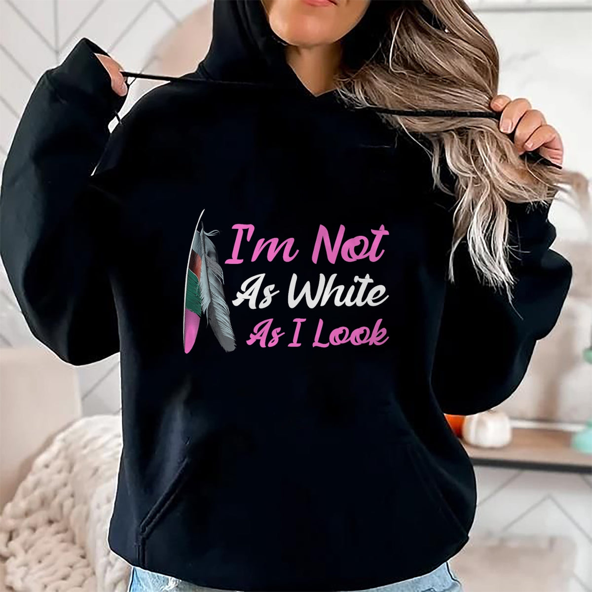 Native American T-Shirts, Vintage Native American Unisex T-Shirt/Hoodie/Sweatshirt HLT00 - I'm Not As White As I Look Native American Indigenous DNA T-Shirt (1)