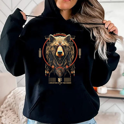 Native American T-Shirts, Vintage Native American Unisex T-Shirt/Hoodie/Sweatshirt HLT00 - American Flag - Bear Native American Mountain Forest Wildlife Bears Lover T-Shirt
