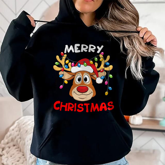 Merry Christmas Reindeer Xmas Family Men Women T-Shirt - Christmas Unisex T-Shirt/Hoodie/Sweatshirt - HNDS00