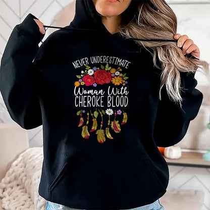 Native American T-Shirts, Vintage Native American Unisex T-Shirt/Hoodie/Sweatshirt HLT00 - American Flag - Cherokee Native American women T-Shirt (1)