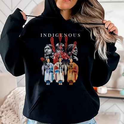 Native American T-Shirts, Vintage Native American Unisex T-Shirt/Hoodie/Sweatshirt HLT00 - Native American Indigenous Red Hand Indian Blood Themed Long Sleeve T-Shirt (1)