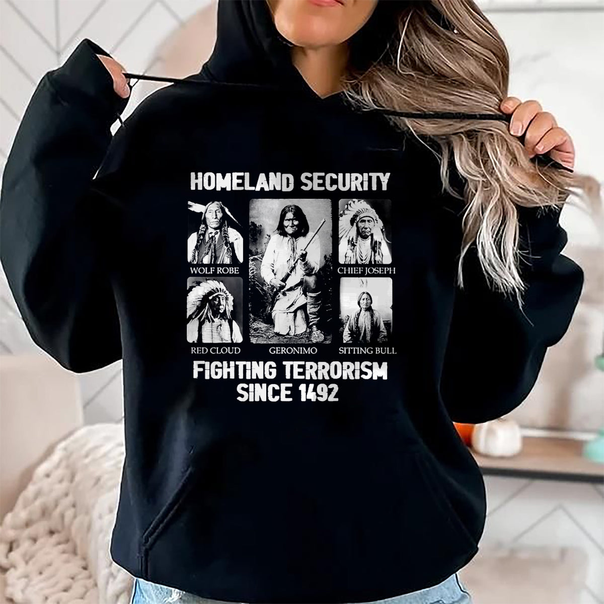 Native American T-Shirts, Vintage Native American Unisex T-Shirt/Hoodie/Sweatshirt HLT00 - Homeland security Fighting Terrorism Since 1492 T-Shirt