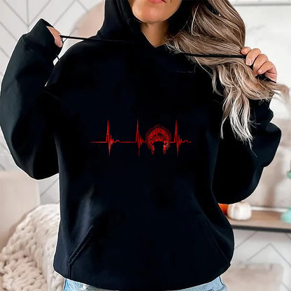 Native American T-Shirts, Vintage Native American Unisex T-Shirt/Hoodie/Sweatshirt HLT00 - Native American Headdress Indian Chief Heartbeat EKG Pulse T-Shirt