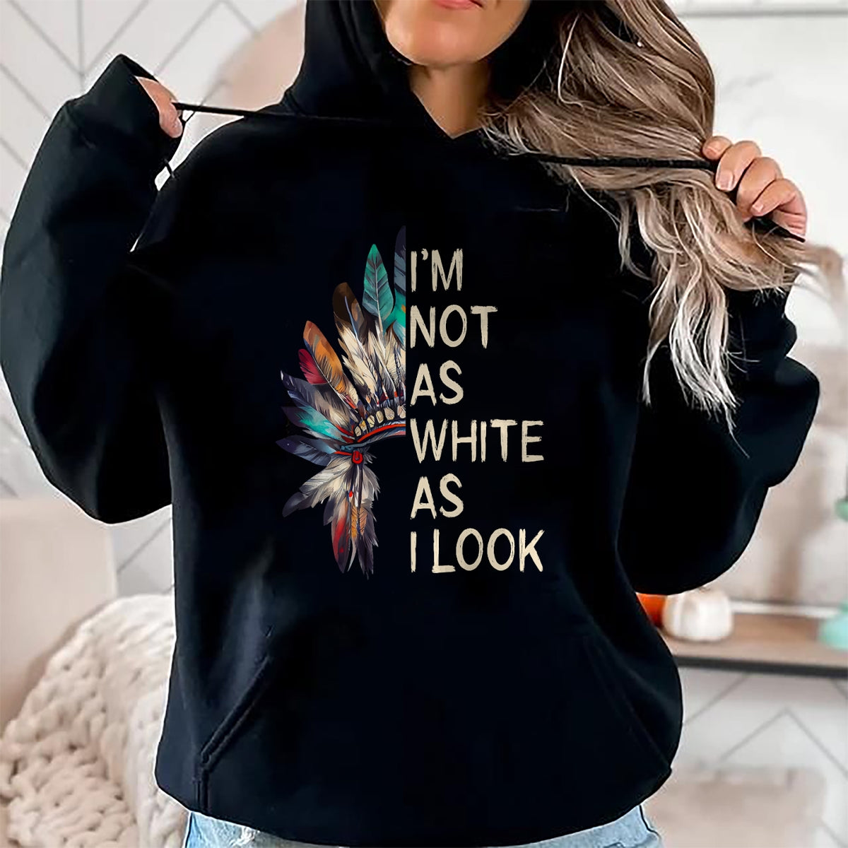 Native American T-Shirts, Vintage Native American Unisex T-Shirt/Hoodie/Sweatshirt HLT00 - I'm Not As White As I Look Native American Indian Day Pride T-Shirt (6)