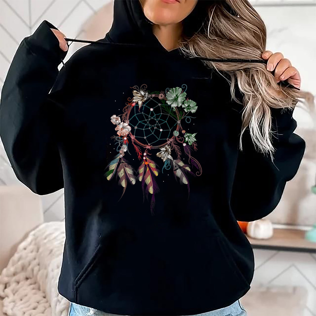 Native American T-Shirts, Vintage Native American Unisex T-Shirt/Hoodie/Sweatshirt HLT00 - Native American Indian Colorful Dreamcatcher T-Shirt (1)