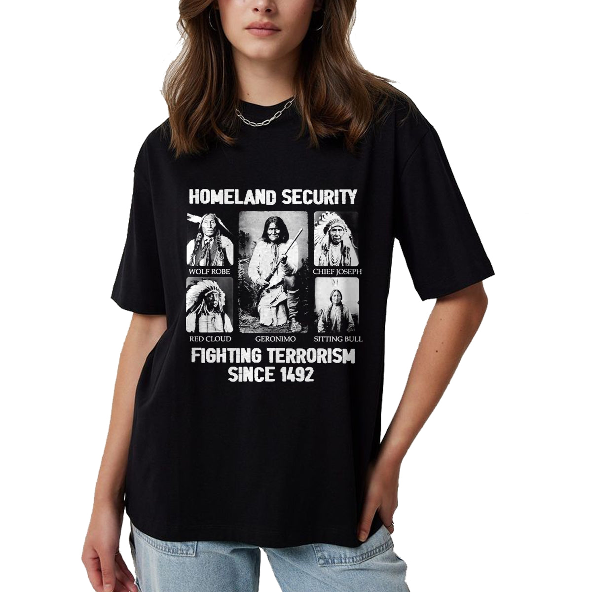 Native American T-Shirts, Vintage Native American Unisex T-Shirt/Hoodie/Sweatshirt HLT00 - Homeland security Fighting Terrorism Since 1492 T-Shirt