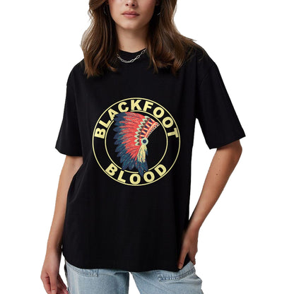 Native American T-Shirts, Vintage Native American Unisex T-Shirt/Hoodie/Sweatshirt HLT00 - American Flag - Blackfoot Blood Native American Headdress Blackfoot Tribe T-Shirt