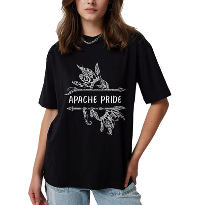 Native American T-Shirts, Vintage Native American Unisex T-Shirt/Hoodie/Sweatshirt HLT00 - American Flag - Apache Pride Indian Native American Roots T-Shirt (1)