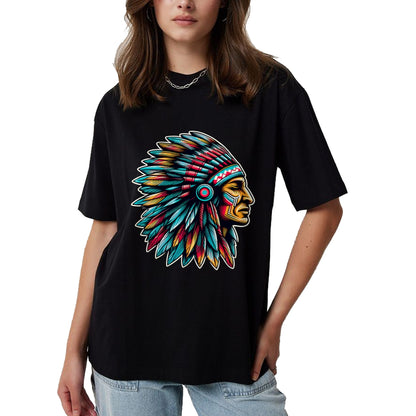 Native American T-Shirts, Vintage Native American Unisex T-Shirt/Hoodie/Sweatshirt HLT00 - Native American Indian Headdress Chief Feathers Indigenous T-Shirt (1)