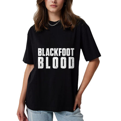 Native American T-Shirts, Vintage Native American Unisex T-Shirt/Hoodie/Sweatshirt HLT00 - American Flag - Blackfoot Blood for Proud Native American Blackfoot Tribe Long Sleeve T-Shirt
