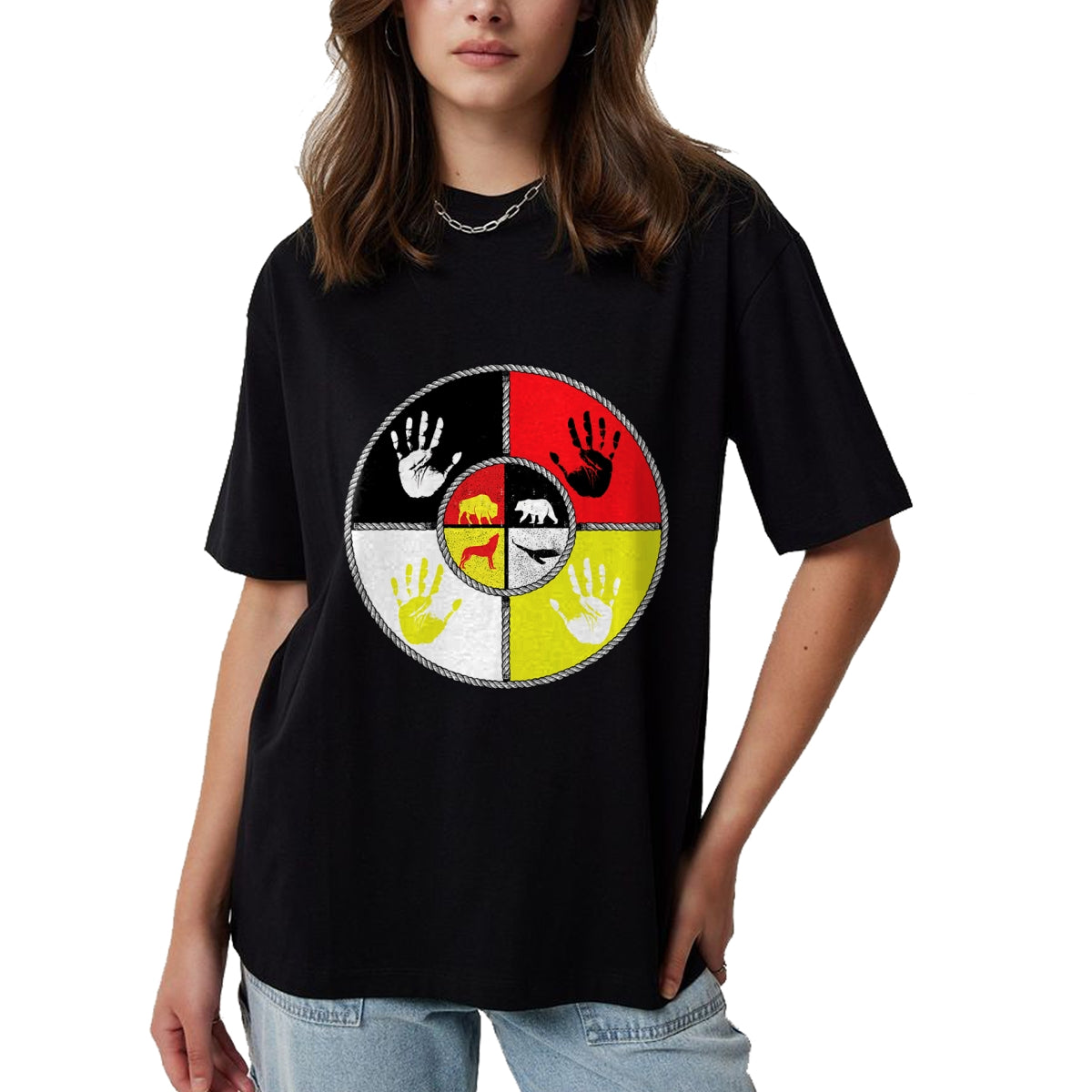 Native American T-Shirts, Vintage Native American Unisex T-Shirt/Hoodie/Sweatshirt HLT00 - Native Americans - Medicine Wheel - MMIW T-Shirt (1)