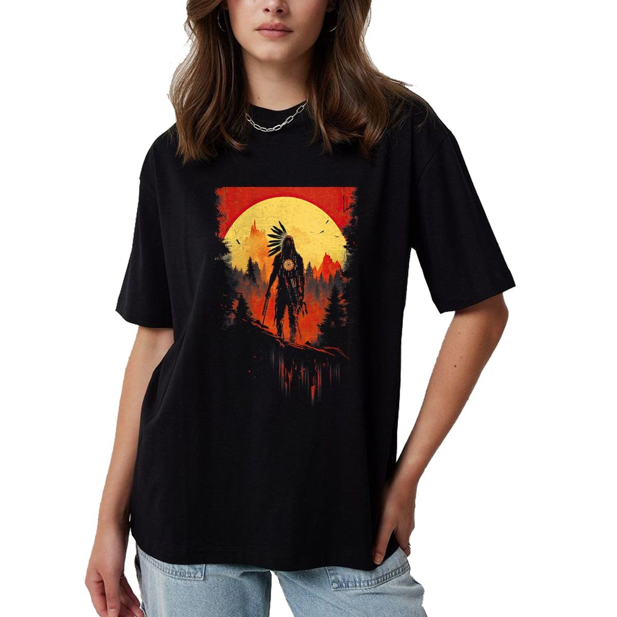 Native American T-Shirts, Vintage Native American Unisex T-Shirt/Hoodie/Sweatshirt HLT00 - Native American Heritage Chief T-Shirt (2)