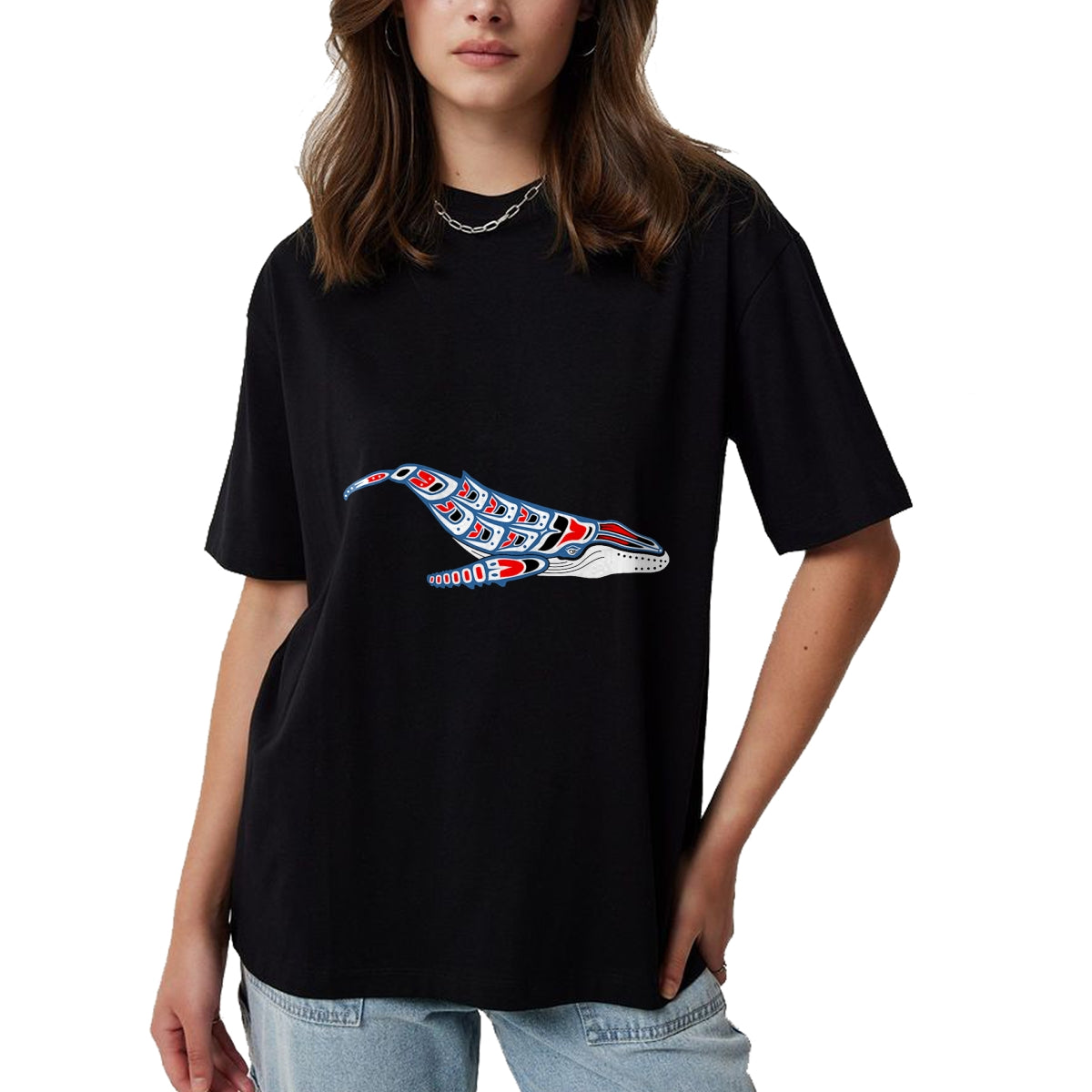 Native American T-Shirts, Vintage Native American Unisex T-Shirt/Hoodie/Sweatshirt HLT00 - Native American Art Humpback Whale Pacific Northwest T-Shirt