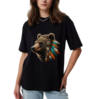Native American T-Shirts, Vintage Native American Unisex T-Shirt/Hoodie/Sweatshirt HLT00 - Native American Bear Artwork Native American Day Design T-Shirt (1)