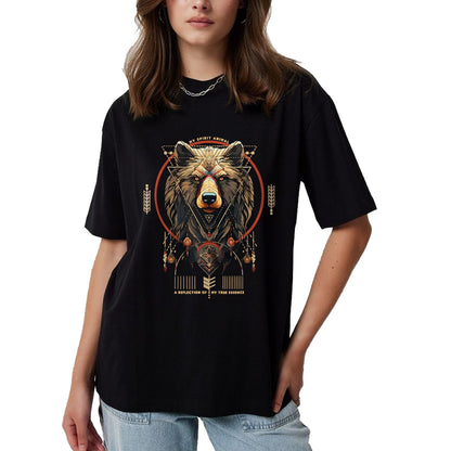Native American T-Shirts, Vintage Native American Unisex T-Shirt/Hoodie/Sweatshirt HLT00 - American Flag - Bear Native American Mountain Forest Wildlife Bears Lover T-Shirt