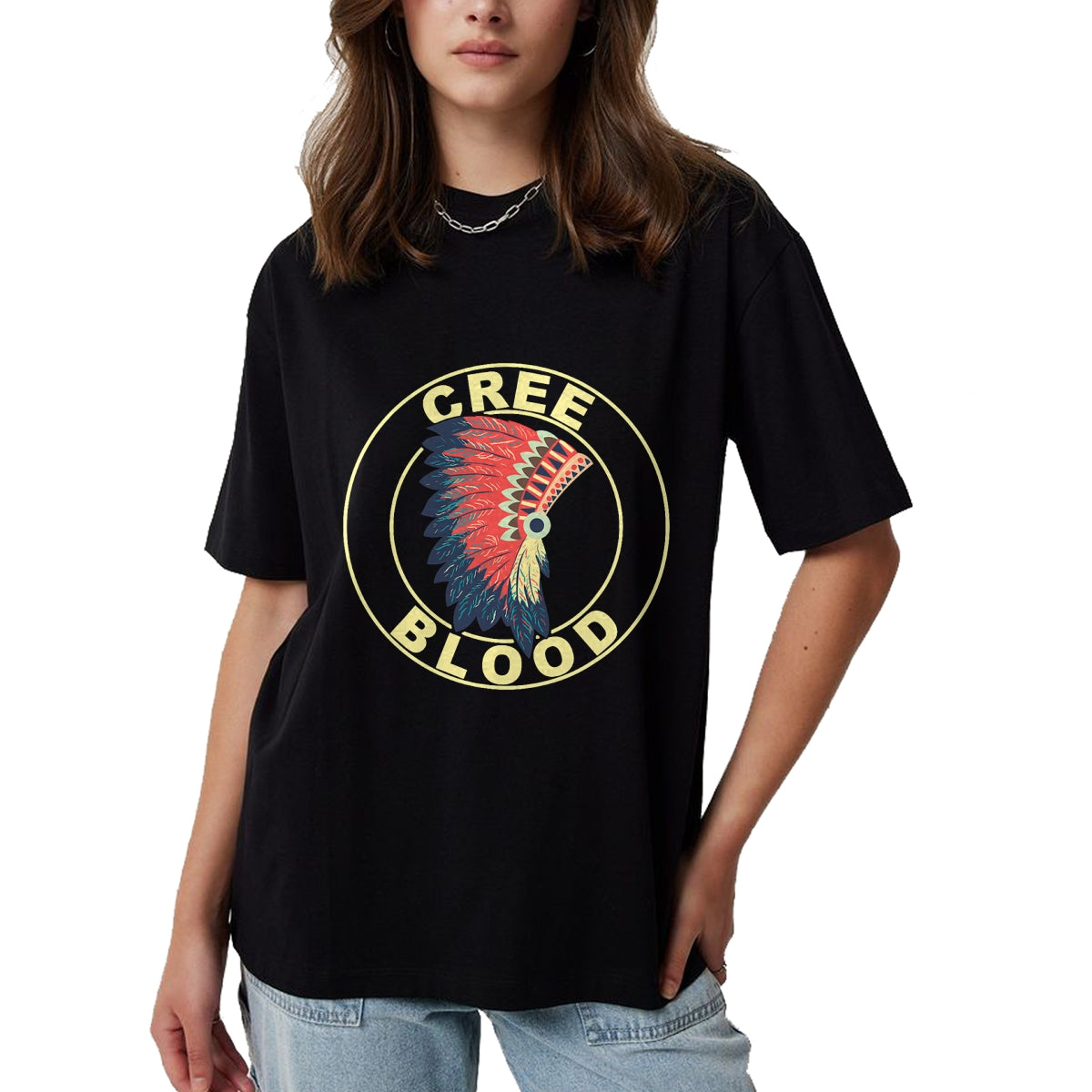 Native American T-Shirts, Vintage Native American Unisex T-Shirt/Hoodie/Sweatshirt HLT00 - American Flag - Comanche Blood Headdress Native American Comanche Tribe T-Shirt