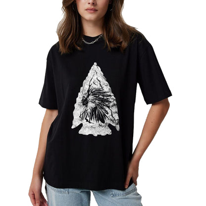 Native American T-Shirts, Vintage Native American Unisex T-Shirt/Hoodie/Sweatshirt HLT00 - American Flag - Arrowhead Hunter Indian Chief Relic Hunting Native American T-Shirt (1)