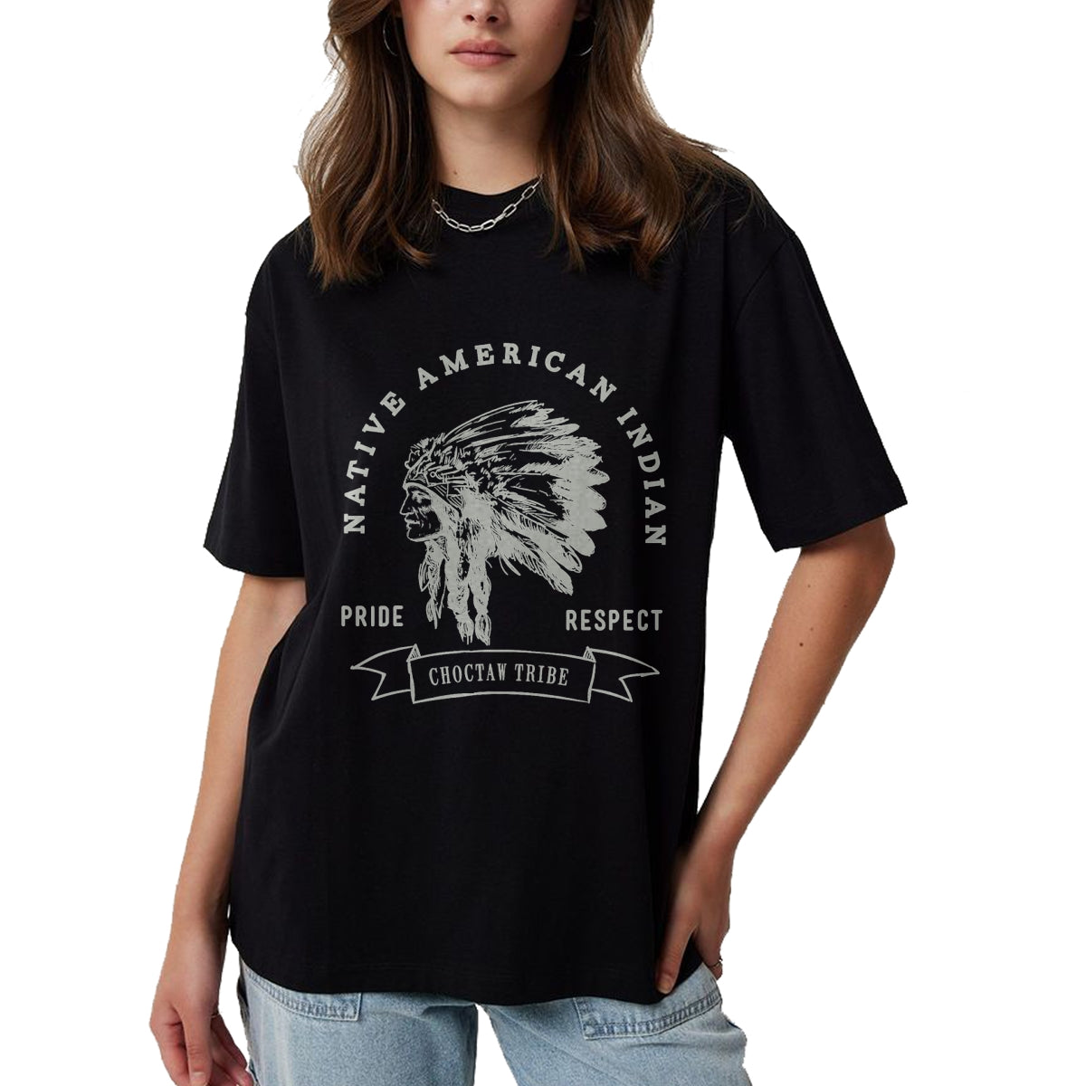 Native American T-Shirts, Vintage Native American Unisex T-Shirt/Hoodie/Sweatshirt HLT00 - American Flag - Choctaw Tribe Native American Indian Pride Respect T-Shirt (1)