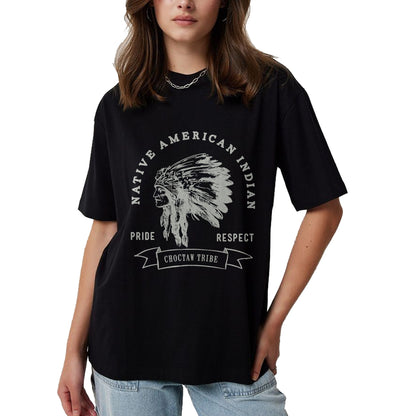 Native American T-Shirts, Vintage Native American Unisex T-Shirt/Hoodie/Sweatshirt HLT00 - American Flag - Choctaw Tribe Native American Indian Pride Respect T-Shirt (1)