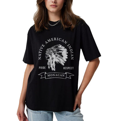 Native American T-Shirts, Vintage Native American Unisex T-Shirt/Hoodie/Sweatshirt HLT00 - Monacan Tribe Native American Indian Pride Respect Darker T-Shirt (1)